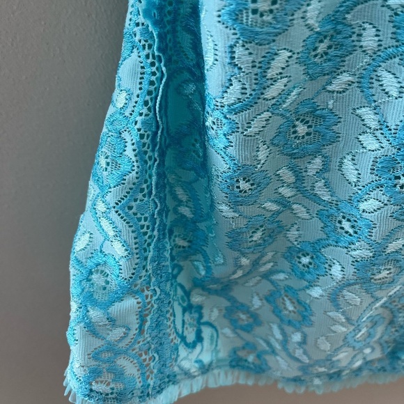 [2X]Delta Burke Elegant Lace Corset Basques Bustier in Torquase Sheer - Picture 3 of 7